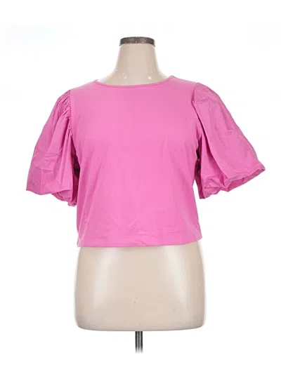 Pre-owned A New Day Short Sleeve Top Pink Sweetheart Neckline Tops