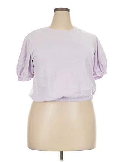 Pre-owned A New Day Short Sleeve Top Purple Mock Neckline Tops