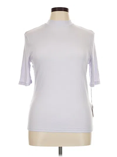 A New Day Short Sleeve Top Purple Mock Neckline Tops