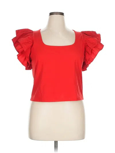 Pre-owned A New Day Short Sleeve Top Red Sweetheart Neckline Tops
