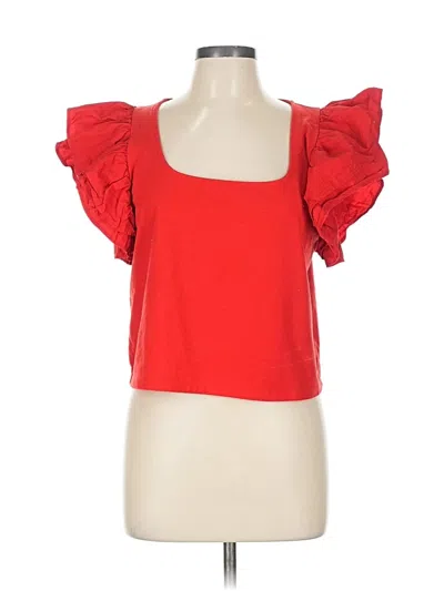 Pre-owned A New Day Short Sleeve Top Red Sweetheart Neckline Tops