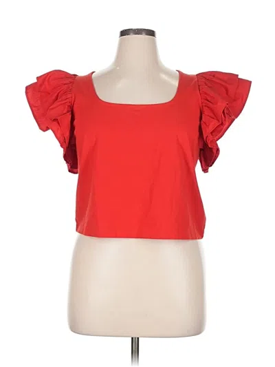 Pre-owned A New Day Short Sleeve Top Red Sweetheart Neckline Tops