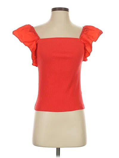 Pre-owned A New Day Short Sleeve Top Red Sweetheart Neckline Tops