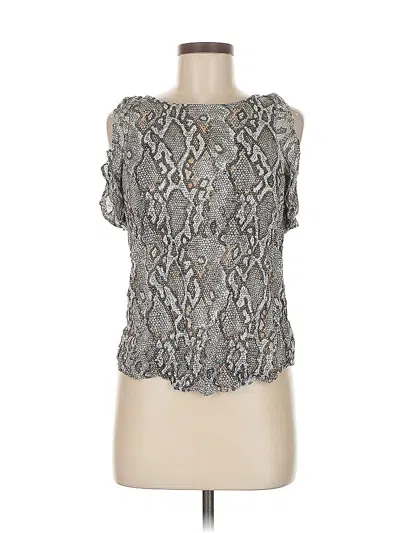 Pre-owned A New Day Short Sleeve Top Silver Cold Shoulder Neckline Tops