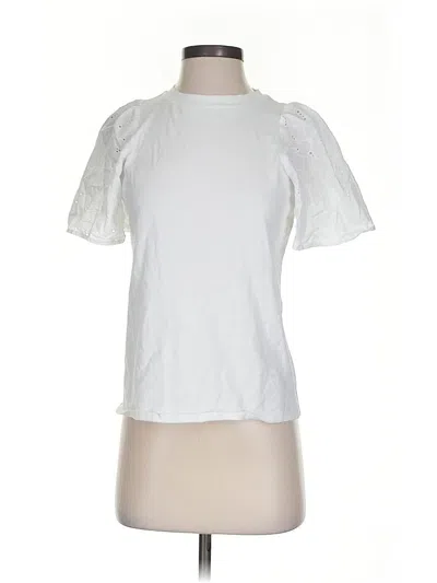Pre-owned A New Day Short Sleeve Top White Mock Neckline Tops