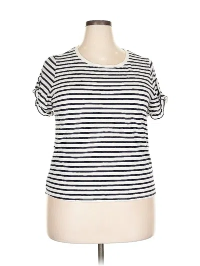 Pre-owned A New Day Short Sleeve Top White Scoop Neck Tops