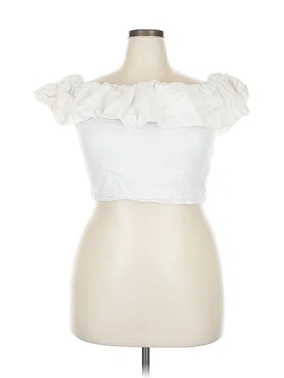 Pre-owned A New Day Short Sleeve Top White Strapless Neckline Tops