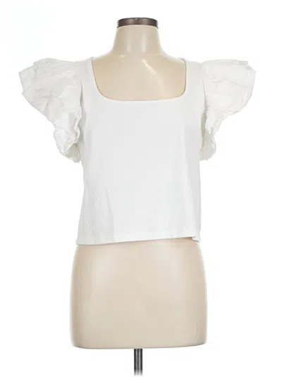 Pre-owned A New Day Short Sleeve Top White Sweetheart Neckline Tops