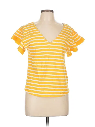 Pre-owned A New Day Short Sleeve Top Yellow Sweetheart Neckline Tops