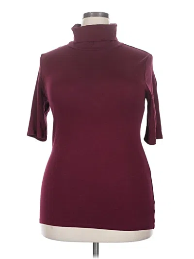 Pre-owned A New Day Short Sleeve Turtleneck In Burgundy