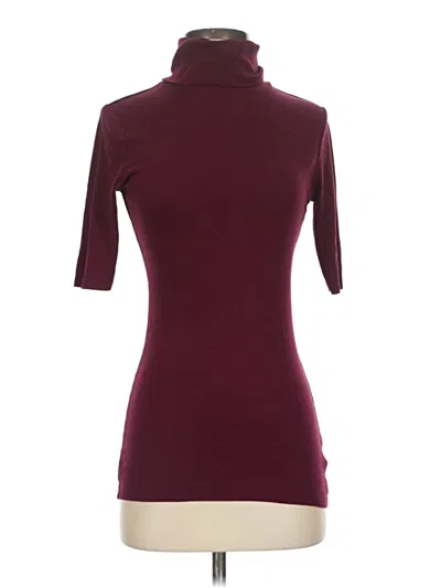 Pre-owned A New Day Short Sleeve Turtleneck In Burgundy