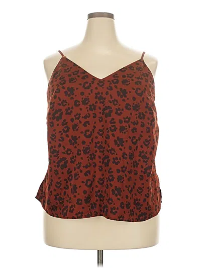 Pre-owned A New Day Sleeveless Blouse In Brown