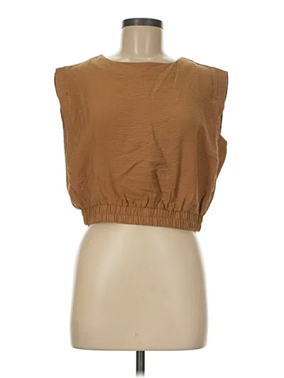 Pre-owned A New Day Sleeveless Blouse In Brown