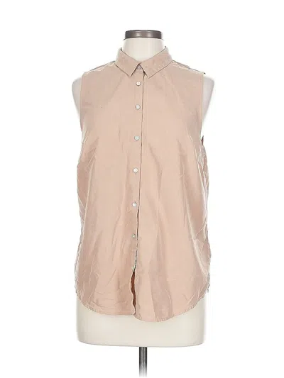 Pre-owned A New Day Sleeveless Button Down Shirt In Brown