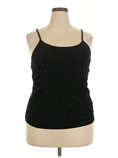 A New Day Sleeveless Top Black Halter Neckline Tops