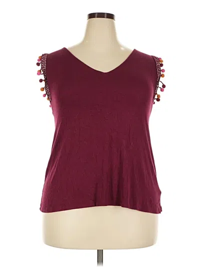Pre-owned A New Day Sleeveless Top Burgundy Sweetheart Neckline Tops