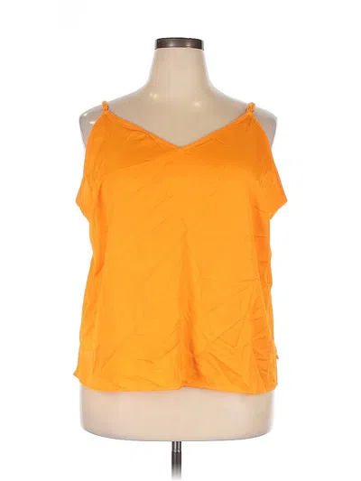 Pre-owned A New Day Sleeveless Top Orange Cold Shoulder Neckline Tops