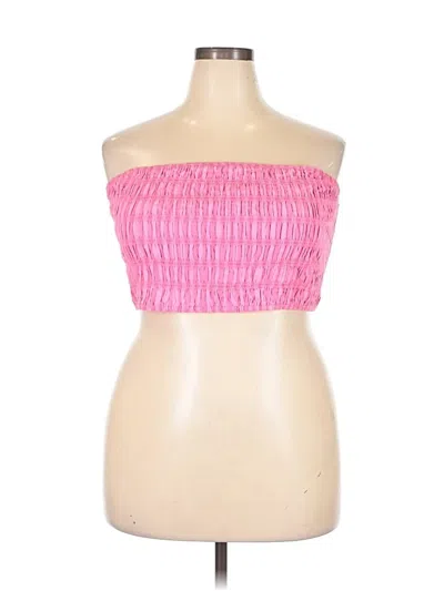 Pre-owned A New Day Sleeveless Top Pink Strapless Neckline Tops