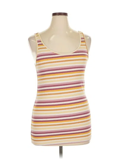 Pre-owned A New Day Sleeveless Top Tan Scoop Neck Tops In Brown