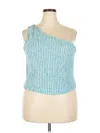 A New Day Tank Top Blue One Shoulder Neckline Tops In Blue