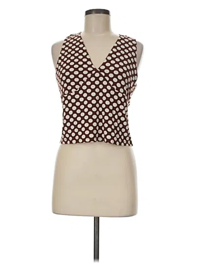 Pre-owned A New Day Tank Top Brown Plunge Neckline Tops