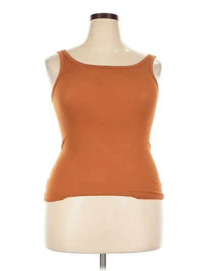 Pre-owned A New Day Tank Top Brown Strapless Neckline Tops