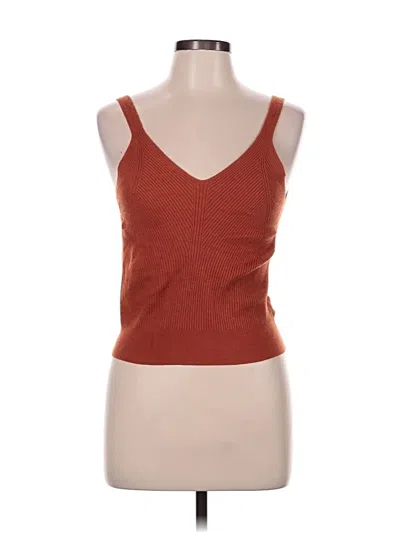 Pre-owned A New Day Tank Top Orange Plunge Neckline Tops
