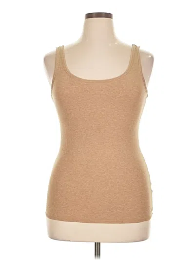 Pre-owned A New Day Tank Top Tan Square Neckline Tops In Brown