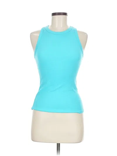 Pre-owned A New Day Tank Top Teal Halter Neckline Tops In Blue