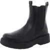 A New Day Womens Stretch Faux Leather Chelsea Boots In Black