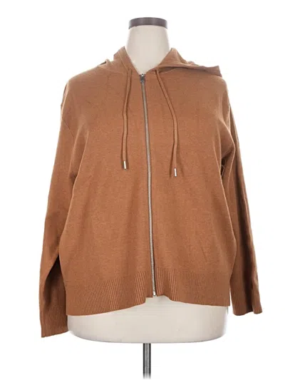 A New Day Zip Up Hoodie In Brown