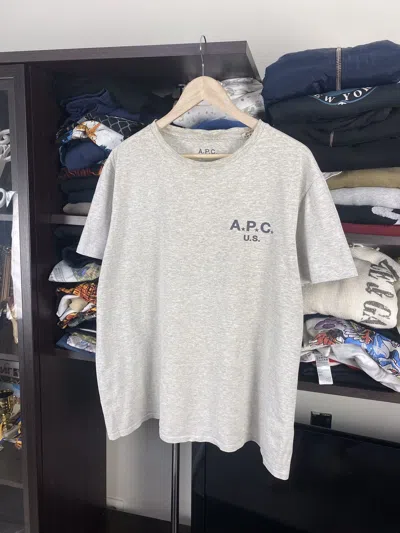 Pre-owned A P C Rue Madame Paris Small Logo T-shirt Tee In Grey