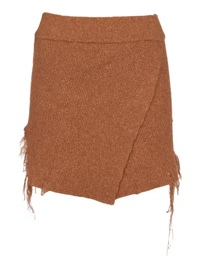 A Paper Kid Arso Skirt In Brown