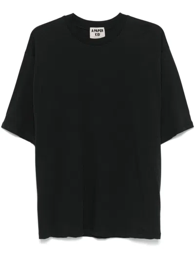A Paper Kid Bead-logo T-shirt In Black
