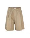 A Paper Kid Bermuda In Popeline Beige In 293