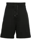 A Paper Kid Logo-patch Cotton Track Shorts In Black  