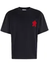 A Paper Kid T-shirt Velvet Logo Nera In Schwarz