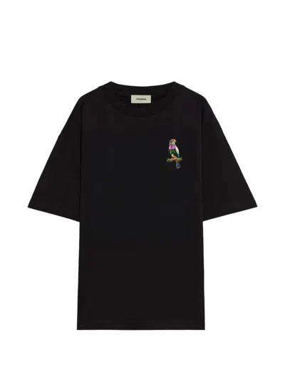 A Paper Kid Bird-print T-shirt In Brown