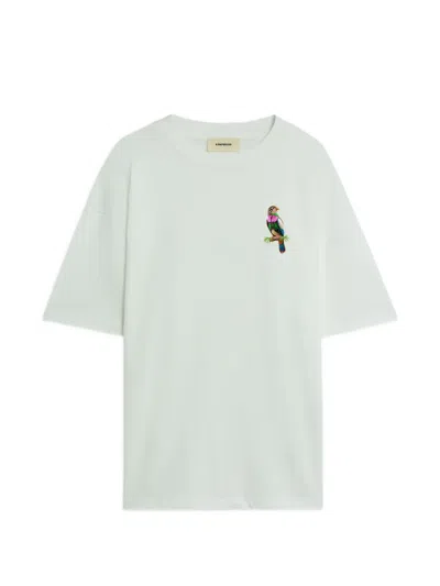 A Paper Kid Bird-print T-shirt In Gray