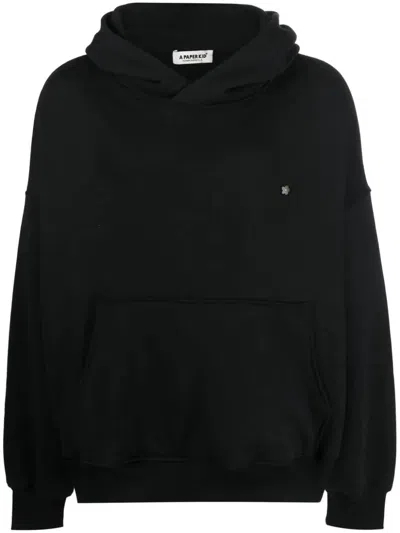 A Paper Kid Black Cotton Hoodie