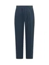 A Paper Kid Blue Regular Elasticated Pants In Blue