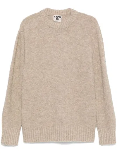 A Paper Kid Bouclé Sweater In Brown