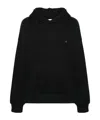 A Paper Kid Logo-embroidered Cotton Hoodie In Black