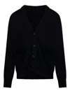 A Paper Kid Buttoned Patch-pocket Cardigan In Black