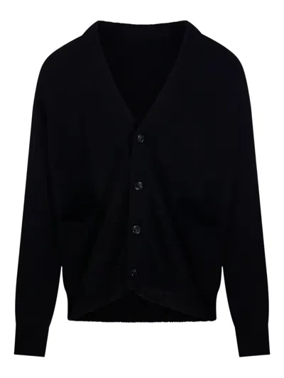 A Paper Kid Buttoned Patch-pocket Cardigan In Black