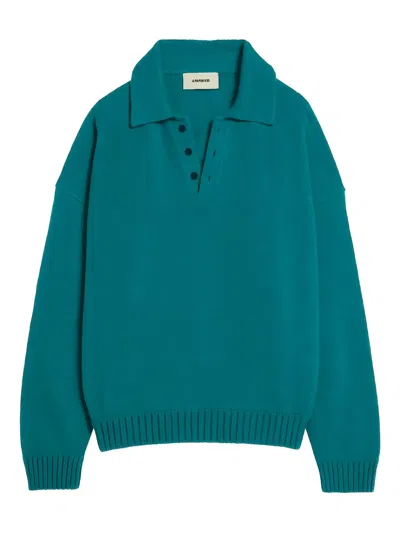 A Paper Kid Buttoned Polo Shirt In Green