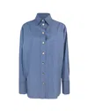 A Paper Kid Camicia Con Bottoni A Contrasto Blu In 060