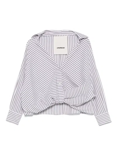 A Paper Kid Candy-striped Shirt In White