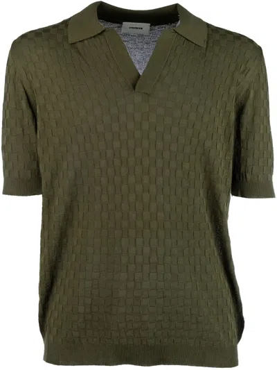 A Paper Kid Checkerboard-knit T-shirt In Green