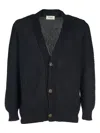 A Paper Kid Classic Buttoned Cardigan In Black